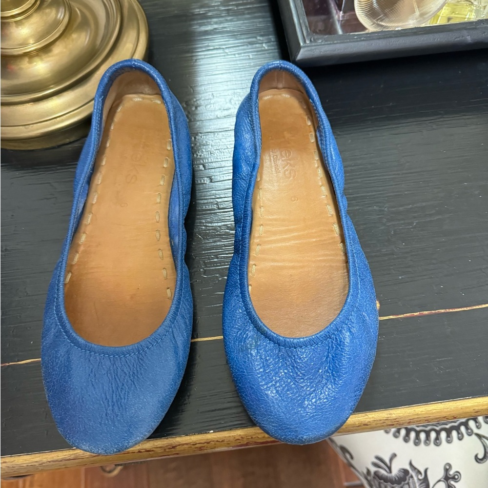 Tieks Leather Ballet Flats Cobalt Blue Size 6